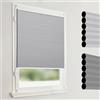 Joydeco Tenda avvolgibile plissettata a nido d'ape senza fori, oscurante, termica, Klemmfix, bicolore, grigio, larghezza 45 x altezza 130 cm, protezione solare e dal suono per finestre e porte