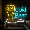 BEISKAFNVSZ Cold Beer Neon Cartello Birra Bar Led Targa per Parete Decorazione Bar Luce Al Neon Dimmerabile per Bar Pub Cocktail Party Decorazione Notturna Home Hotel Pub Uomo Cavità Regalo
