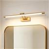 MantoLite Dimmerabile Lampade da Parete per Interni, Specchio da Bagno LED Applique da Parete con Testa Della Lampada Girevole per Camera da letto, 3000K Hotel Restaurant Lampada(1320LM Ottone,60CM)