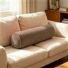 Generico Cuscino Cilindrico a Rullo 40cm 50cm 60cm 70cm 80cm 90cm, Cuscino Tubolare in Ciniglia Sfoderabile e Lavabile, Supporto in Spugna 50D per Lettura Letto, Divano e Relax(Marrone,15x50 cm)