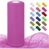 Uiopa Tulle Rosso Rosa 30cm x 91m Rotolo Tulle Matrimonio Poliestere Tessuto Decorazione Nastro per Bomboniere, Matrimonio, Feste, Gonna Tutù, Artigianat
