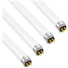 Homesally Tubi Fluorescenti 12W, 419mm, T4 Bianco Freddo 3500K, 1300LM, Attacco G5, Luce a Basso Consumo Energetico, Luce Di Emergenza a Risparmio Energetico, Adatta per Cucina, Armadio, Garage,4pcs,12W