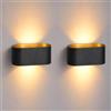 SSC-LUXon JOBERO applique parete interno 2 pezzi nero oro G9 | Due lampade da muro squadrate con luce su e giù per ingresso, scale e zona giorno