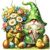 Bowetile Diamond Painting - Ciondolo a forma di gnomo, con gallina di Pasqua, per adulti, bambini, decorazioni da appendere, set fai da te per finestre e giardini, idea regalo