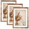 Velora Home&Living VELORA H&L Set da 3 Cornici Foto Legno Bruciato 30 x 40 cm - Cornici in Legno con Plexiglass Trasparente, Portafoto da Parete, Cornici per Poster, Fotografie, Puzzle, Diplomi e Certificati