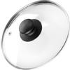 Vilde Coperchio in vetro con anello in acciaio inox per pentola e padella | diametro (18 cm), 12, 14, 16, 18, 20, 22, 24, 26, 28, 30, 32 cm, vetro resistente al calore a 200 °C, coperchio universale