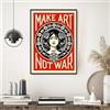 GLWDME 1 pezzo 40 x 50 cm arte moderna Make Art Not War citazione ispiratrice artistica da parete su tela per camera da letto, poster e stampe, pittura da parete per soggiorno (senza cornice)