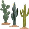 Gadpiparty 3 pezzi di cactus artificiale in PVC, decorazione in miniatura, decorazione per soggiorno, auto, camera da letto, effetto realistico
