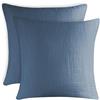 Blumtal Federe in Mussola 80x80 cm Set da 2 - 100% Cotone, Certificato Oeko-TEX, Morbide e Lavabili in Lavatrice, Blu Scuro