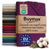 Buymax® Lenzuolo con Angoli per Topper Matrimoniale 160x200 cm - 100% Cotone Jersey, Melanzana, per Materassi fino a 12 cm di Altezza