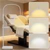 YU YUSING Lampada Estetista LED a Mezza Luna con Testa a 320 Gradi, Bianco | Lampada da Terra Altezza Regolabile, 3 Modalità Colore, Lampada Smart Ciglia, Bellezza, Tatuaggi, Unghie, Vassoio rimovibile