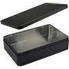 Coufce Scatola di latta rettangolare in metallo, 21 x 13 x 4 cm, scatola di latta nera per dolcetti, regali, bomboniere, candele e artigianato