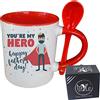 My Custom Style Tazza Rossa+cucchiaino#papà-HappyFather5#325ml