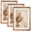 Velora Home&Living VELORA H&L Set da 3 Cornici Foto Legno Bruciato 18 x 24 cm - Cornici in Legno con Plexiglass Trasparente, Portafoto da Parete, Cornici per Poster, Fotografie, Puzzle, Diplomi e Certificati