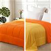 Exclusivo Mezcla Piumone Senza Copripiumone 135x200 cm Reversibile Bicolore | 220GSM in Microfibra, Leggera, Morbida, Traspirante e Confortevole, per Tutto l'Anno, Lavabile in Lavatrice, Arancione/Giallo