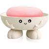 Yrzper Portasapone carino portasapone per bambini bambini creativo bella bar vassoio di sapone contatore per doccia bagno cucina piano di lavoro (beige)