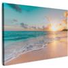 MuchoWow© Quadro Camera Da Letto Quadri Soggiorno Decorazione Parete Quadri | 30x20 cm - Moderni Su Tela Stampe Foto Con Cornice Quadretti PosterTramonto - Spiaggia - Mare - Estate - Blu