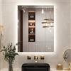 Keonjinn Specchio da Bagno con Luci LED, 70x90cm Specchio da Bagno Rettangolare Illuminato con Luce Retroilluminata, Specchio da Parete Anti-Nebbia per Vanità 3 Colori Regolabili, Funzione Memoria