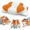 Ecofocet Cuscino Cervicale per Dormire, Cuscino Memory Foam Ortopedico, Cuscino Ergonomico a Forma di Farfalla con Fodera Sfoderabile, per Dormire su Fianco Schiena Stomaco, 66*40*7/14 cm (Arancione)