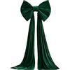 TDCuizent Grande fiocco in velluto per albero di Natale, 200 cm, decorazione (verde | Morbido tessuto di flanella, texture lussuosa, elegante coda finale, dimensioni 200 x 40 cm, decorazione per albero