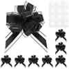 M METERXITY 8-Pack Fiocchi A Strappo Grandi per Incarto Regali 8 x 6 Pollici Fiocchi Grandi per Regali Fiocchi in Nastro Riutilizzabili per Scatole Regali/Decorazioni/Compleanni/Natale [Nero]