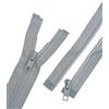 Erlif 2 cerniere lampo in plastica, 5 mm, divisibili, per giacche, grigio perla, 60 cm
