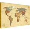 Wallazz Quadri Moderni Soggiorno Mondo, Mappamondo, Cartina Geografica - 100% Made in Italy - Stampa HD su Tela Canvas - Quadro Camera da Letto - Qualità Artigianale - 50x100cm