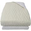 Funity Trapuntino Copriletto Trapuntato Mezza Stagione Chevron Double Face (Panna-Beige, 2 piazze (cm 260x260))