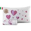 HomeLife Set Lenzuola Letto Singolo Cotone Completo Fantasia Made in Italy | Lenzuolo Sopra, Sotto con Angoli, 1 Federa | Cotone 100% OEKO-TEX | Completo Elegante con Mongolfiere Rosa