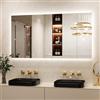 Keonjinn Specchio da bagno con luci a LED, 150 x 80 cm, specchio da bagno rettangolare illuminato con luce retroilluminata, anti-appannamento, specchio per il trucco con montaggio a parete, 3 colori