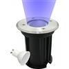 Partenopeautensili® Faretto segnapasso calpestabile lampada da incasso con attacco GU10 impermeabile IP65 per esterno giardino Viali sentieri By Universo (Tondo Luce Blu)