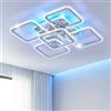 STCH Plafoniera LED Soffitto, Lampadario Soggiorno con Telecomando 100W, Lampadario Camera da letto, Moderna Lampada da Soffitto per Cucina Ristorante Corridoio Balcone, Dimmerabile 3000K~6500K
