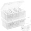 AUAUY 2Pz Scatole Plastica Organizer, 26 Pz Mini Contenitori con Coperchio | Trasparenti, Mini Scatole, per Fai da Te, Cucito, Hobby, Perline, Piccoli Accessori