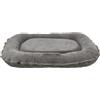 TRIXIE Cuscino per cani Vital Lennox in ciniglia, ovale, ortopedico, letto per cani in grigio, 90 x 70 cm, comodo letto per cani con memory foam viscoelastico - 371341
