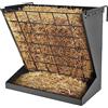 YXJSTO Supporto per fieno da parete, in metallo zincato resistente 2 in 1, mangiatoia per fieno e cereali, mangiatoia per bestiame con distanza regolabile, mangiatoia per fieno per capre, pecore, cavalli
