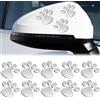MINGZE 12 pezzi 3D PVC Cane Zampa Orma Auto Adesivo, Decorazione della Decalcomania dell'emblema Automatico Perfetto per La Decorazione del Corpo Cruscotti Piste Esterno Moto E Scooter (argento)