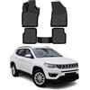 OMAC Tappetini in Gomma Tappetini Compatibili con Jeep Compass 2017-2025 TPE Tappetini Auto Nero 4X