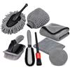 Generic Kit di pulizia per auto, set da 6, 8, 9 o 10 pezzi con asciugamani in microfibra, guanto da bagno, spazzola per pneumatici e applicatore per cera, per la cura degli interni ed esterni (set da 8 pezzi)