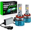 Teguangmei Lampadine LED H8 H11, 110W 20000LM 400% Luminosità Elevata H9 Lampadina Fari Auto 6000K Bianco Freddo, No Canbus Errore, Abbaglianti e Anabbaglianti Kit Sostituzione Alogena Luci, 2PCS