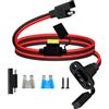 YINGAYOU Presa SAE da Pannello con Fusibile 12AWG 25A Presa SAE Resistente Alle Intemperie 12V 24V per Moto, Automobili, Pannelli Solari (1 m/3 ft)