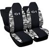 Auto Accessori Lupex Coprisedili Compatibili per Citroen C1 2005-2022 | Kit completo, Made In Italy, Copri poggiatesta anteriori integrato, Policotone, Nero Mimetico Grigio