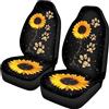 Xoenoiee Set completo di 2 coprisedili anteriori per auto con stampa di zampa di girasole, sedile universale con schienale alto