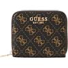 GUESS portafoglio Laurel II SLG Small Zip Around Wallet Brown Logo marrone scuro