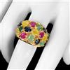 Gemsporium Anello In Argento 925 Gemsporium Con Zaffiro Giallo Ovale 5x4mm Rubino Mis. 8