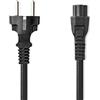 NEDIS Cavo di alimentazione, spina con contatto di protezione, IEC-320-C5, dritto, nichelato, 2 m, rotondo, PVC, nero, sacchetto di plastica