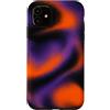 Thermal Heatmap Wave Effect Abstract Liq Custodia per iPhone 11 Motivo astratto fumé arancione viola aura Halloween