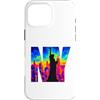 Bahaa's Tee Custodia per iPhone 16 Pro Max New York, orizzonte, termico, colore, arte