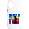 Bahaa's Tee Custodia per iPhone 16 New York, orizzonte, termico, colore, arte