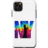 Bahaa's Tee Custodia per iPhone 11 Pro Max New York, orizzonte, termico, colore, arte