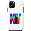 Bahaa's Tee Custodia per iPhone 11 Pro New York, orizzonte, termico, colore, arte